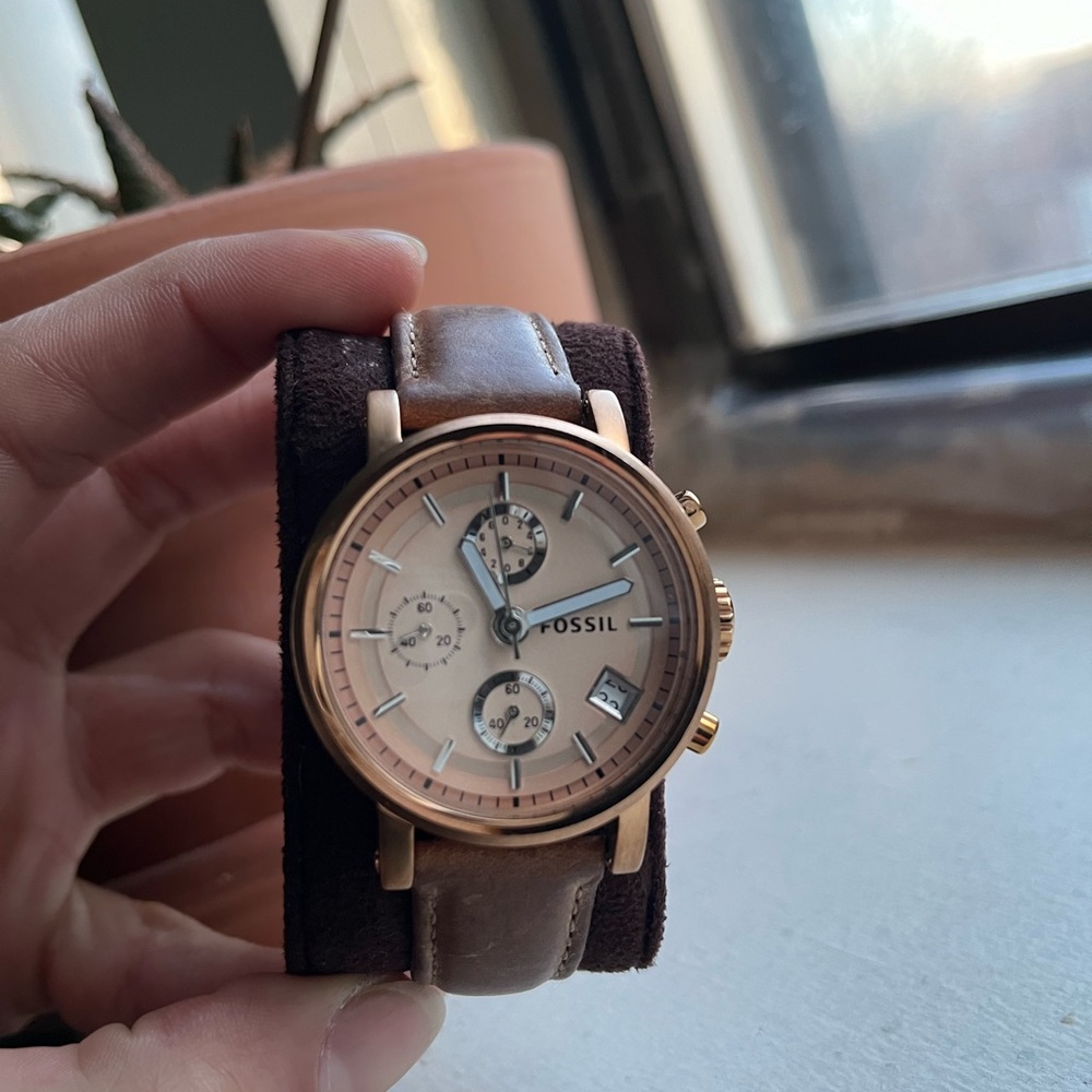 Rose Gold Fossil Watch